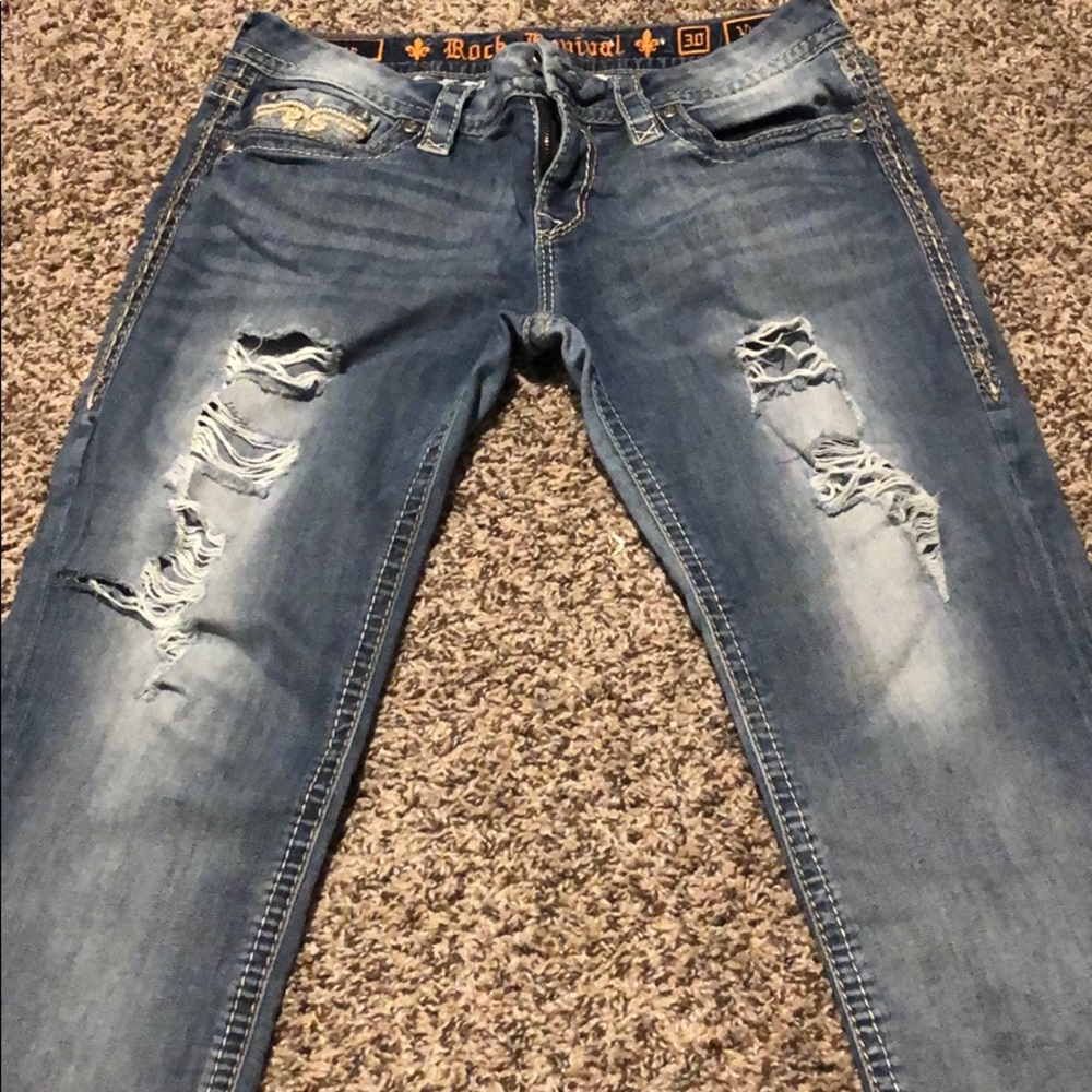 Rock revival cropped jeans